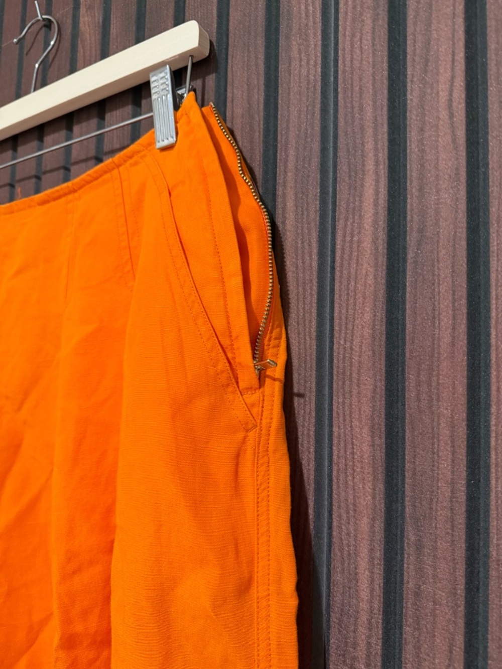 Anthropologie Maeve Orange Wide Leg Crop Pants NWT Size 12 - Picture 3 of 7